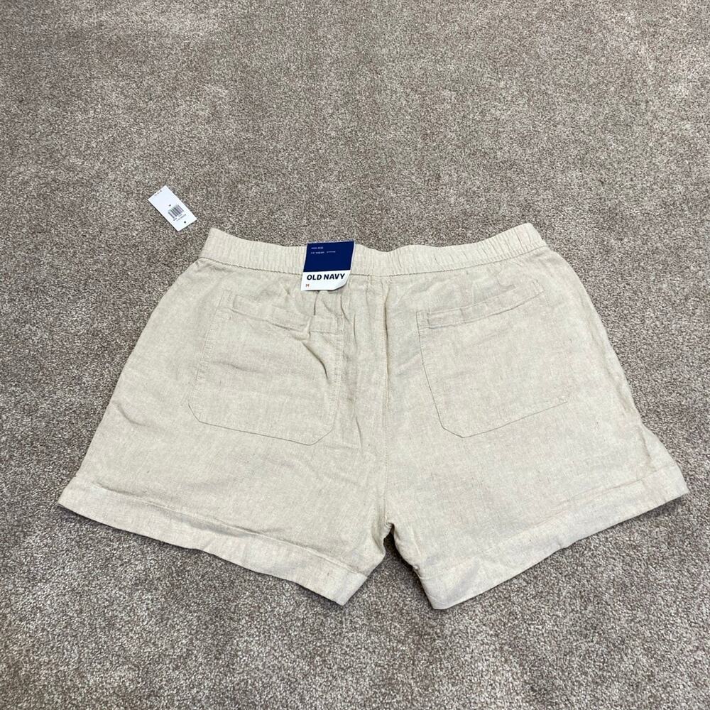 Breathable Casual Summer Relaxed Coastal Old Navy HR Linen Short Flax Linen sz M